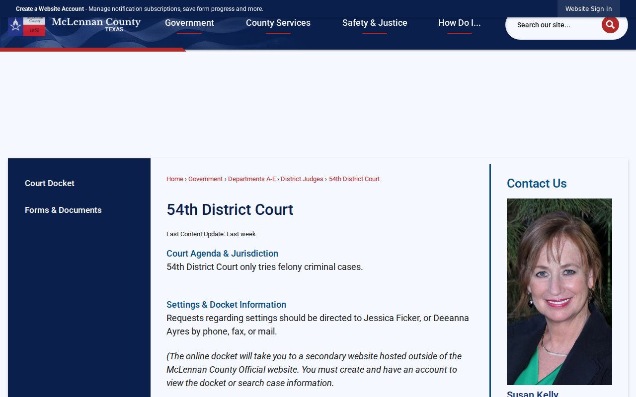McLennan County criminal docket pretrial status and trial instructions