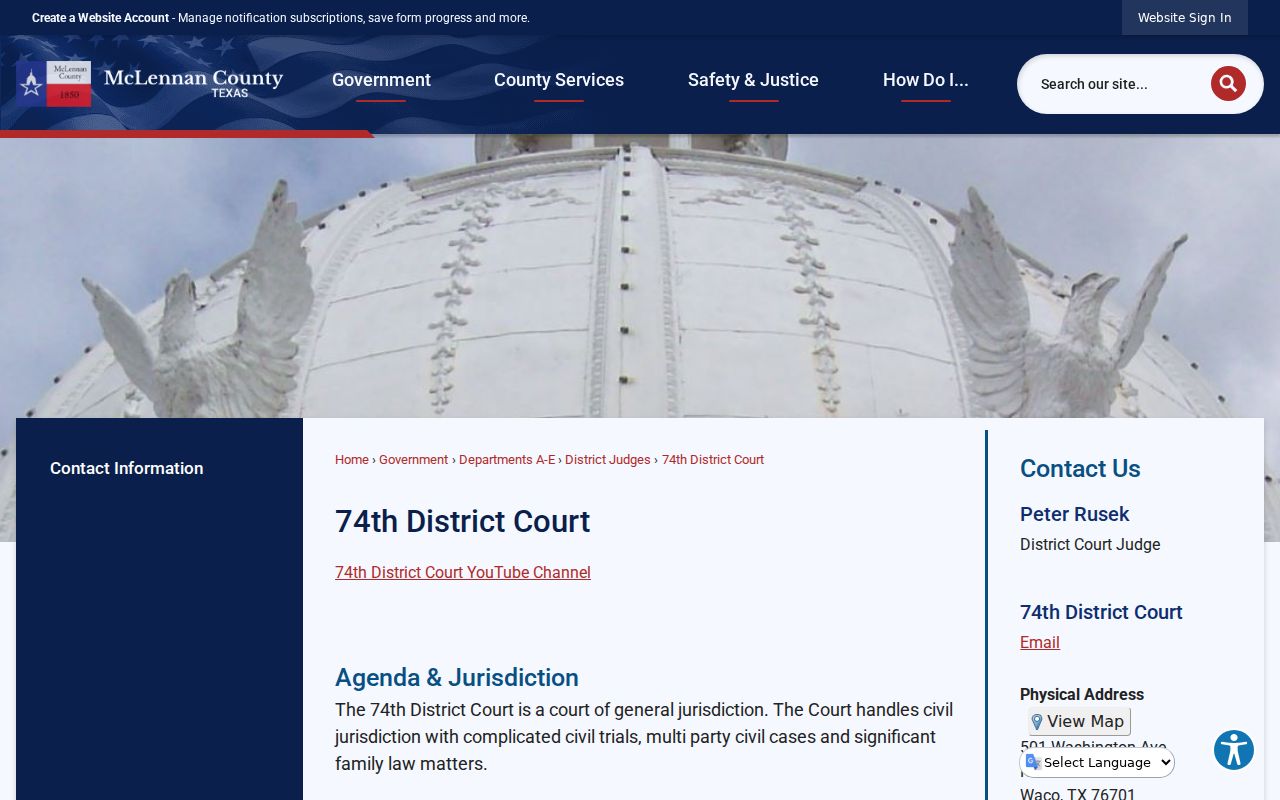 McLennan County civil docket and 74th District Court livestream