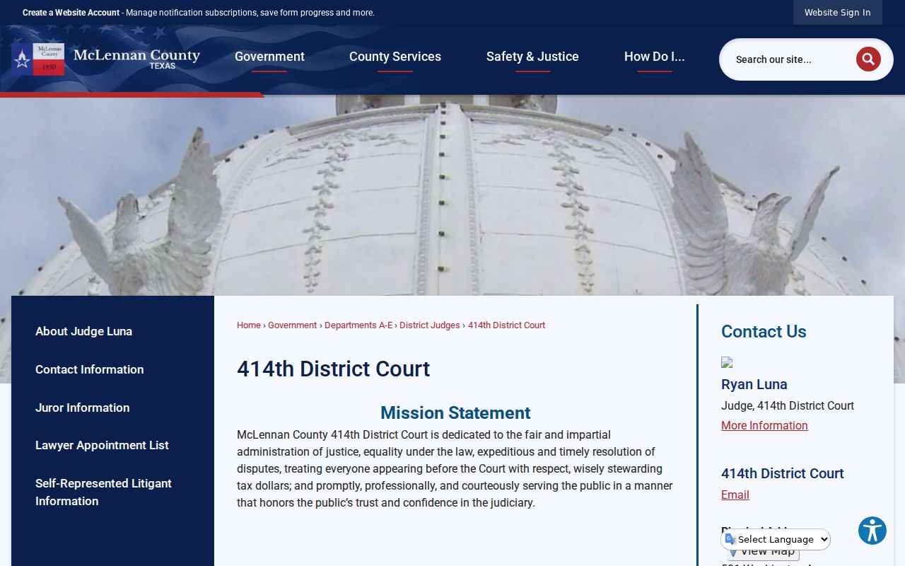 McLennan County 414th District Court docket call and setting rules