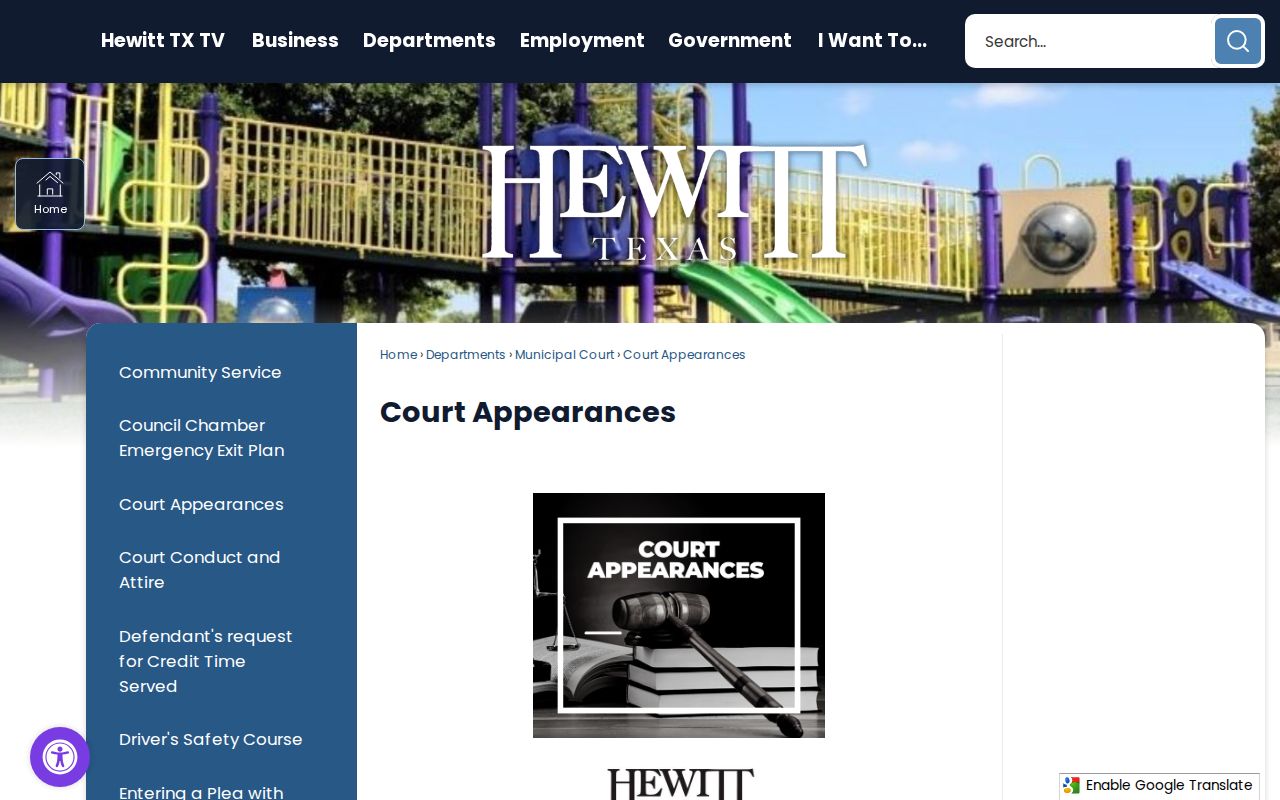 Hewitt court records and published appearance docket links